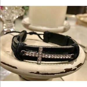 New Crystal Leather & Hemp Adjustable Bracelet